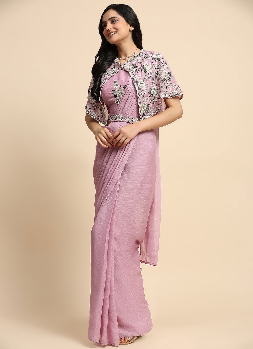 Classic Plain Chiffon Saree - S6491