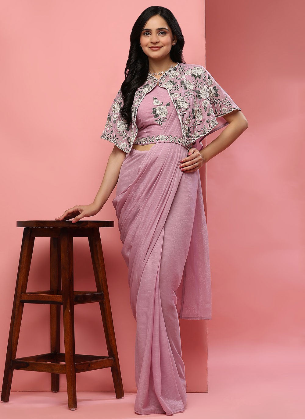 Classic Plain Chiffon Saree - S6491