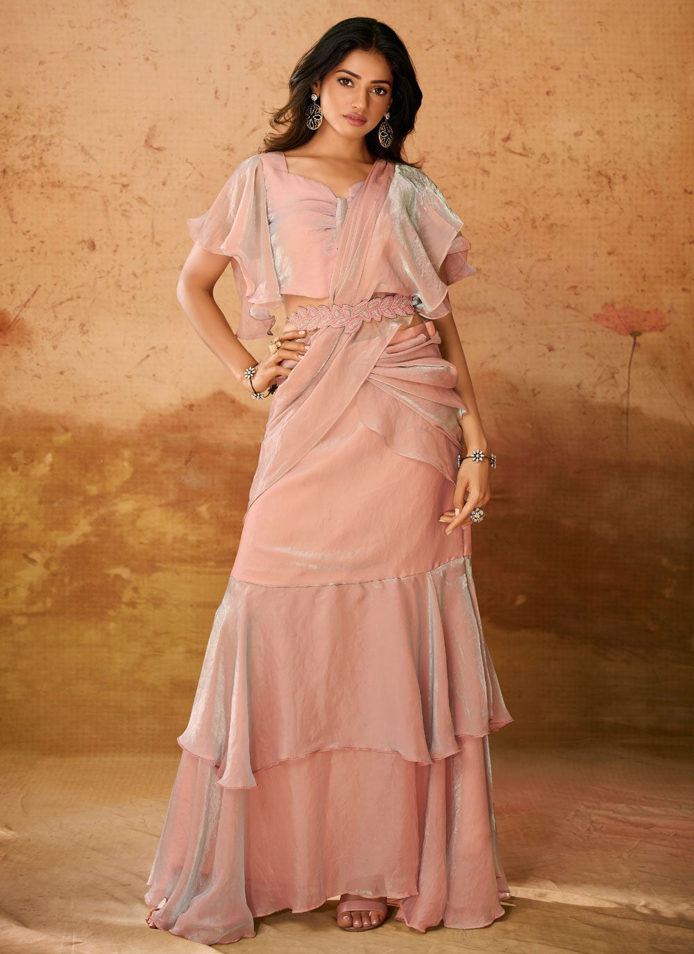 Classic Plain Organza Saree - S7915