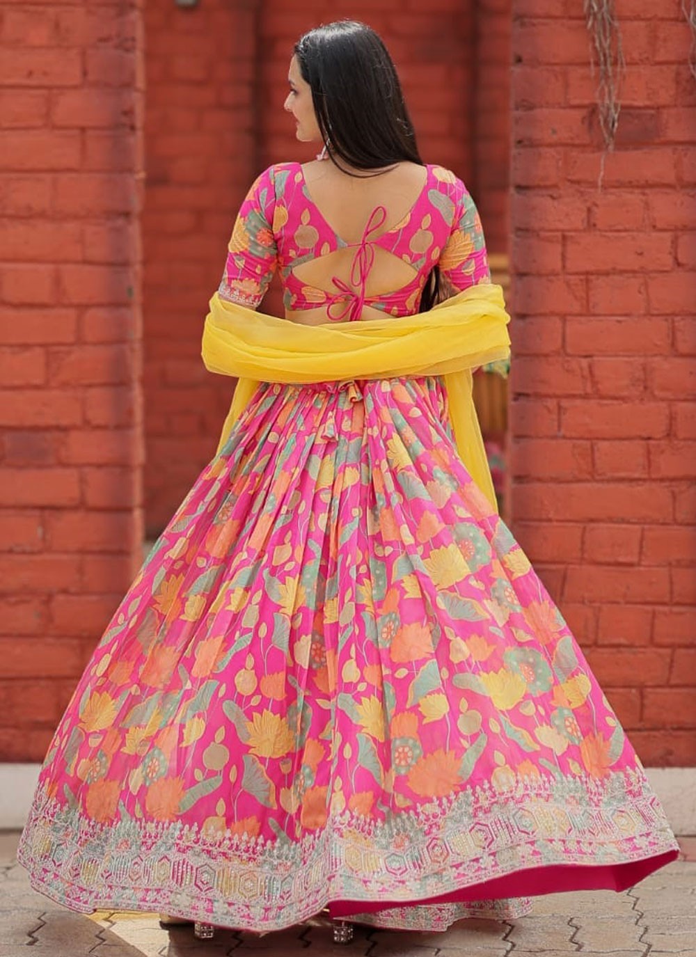 Embroidered Organza A - Line Lehenga - L2496