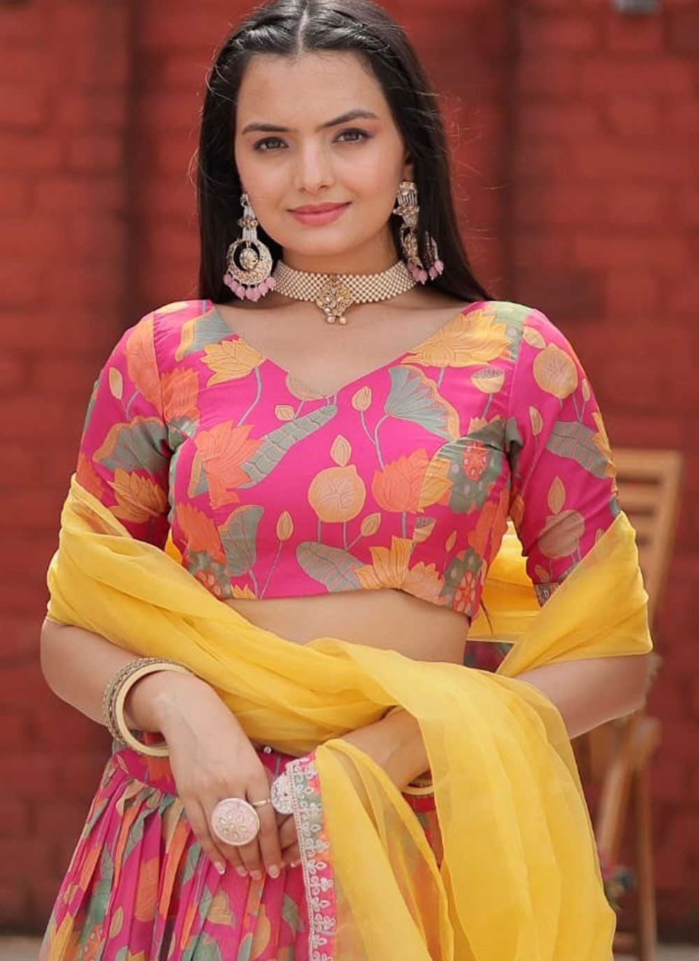 Embroidered Organza A - Line Lehenga - L2496