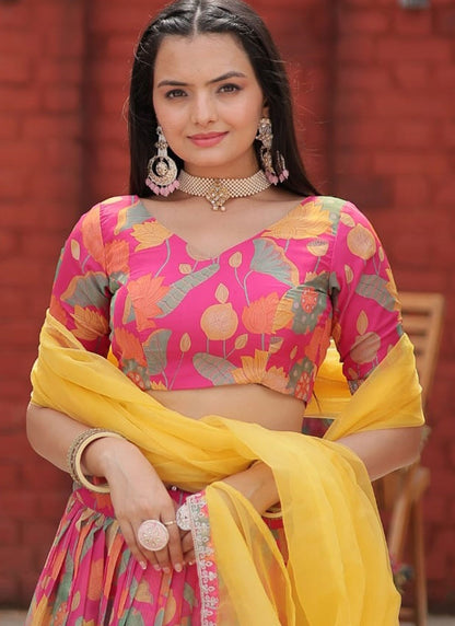 Embroidered Organza A - Line Lehenga - L2496