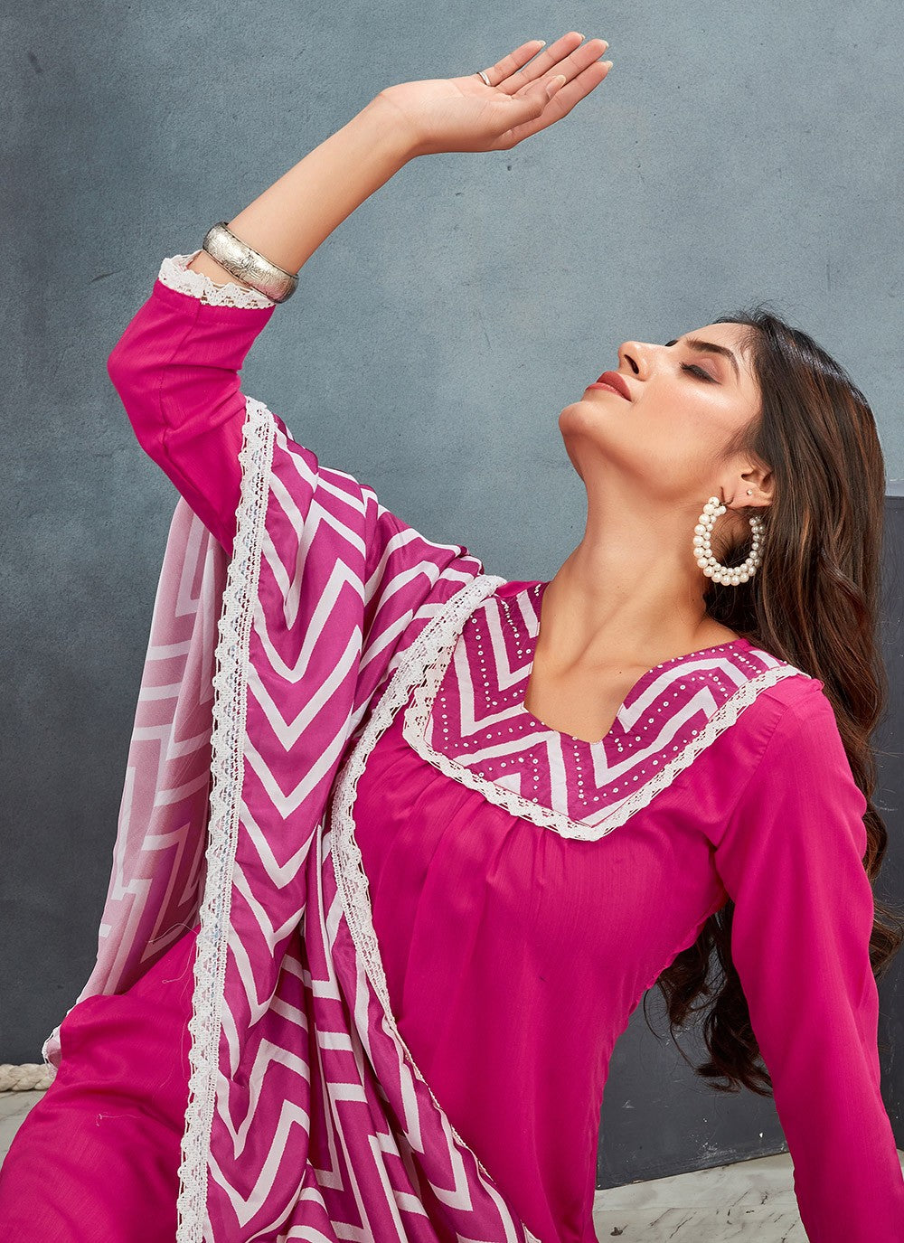 Salwar Suit Printed Pink Rayon T5008