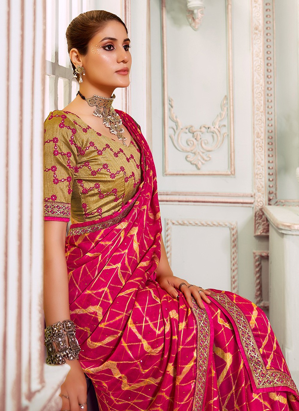 Classic Printed Silk Saree - S3189