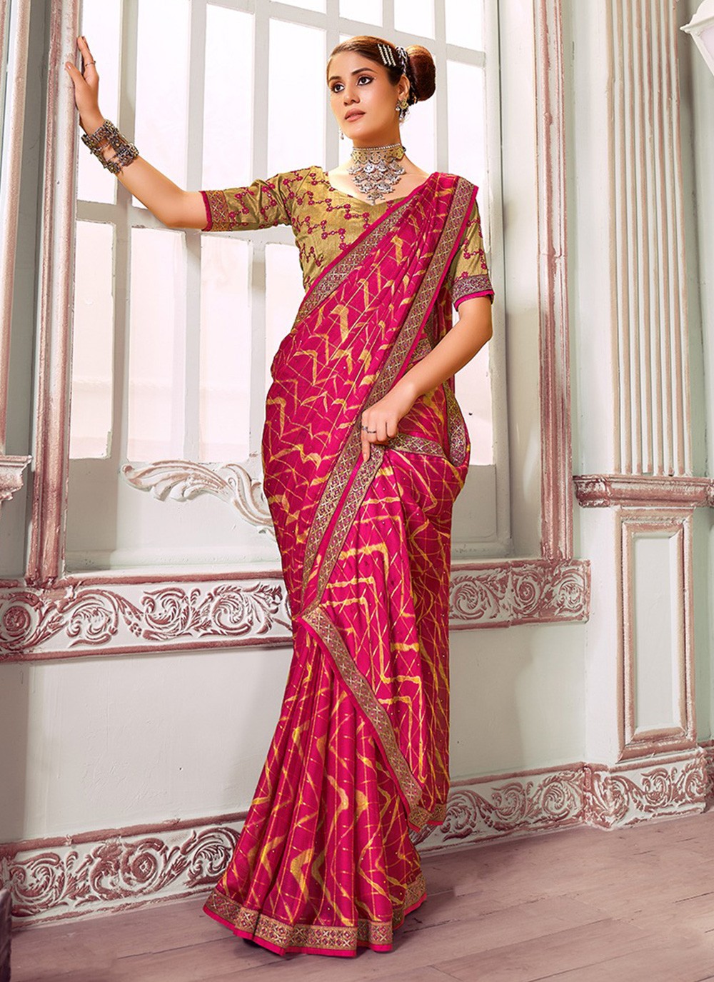 Classic Printed Silk Saree - S3189