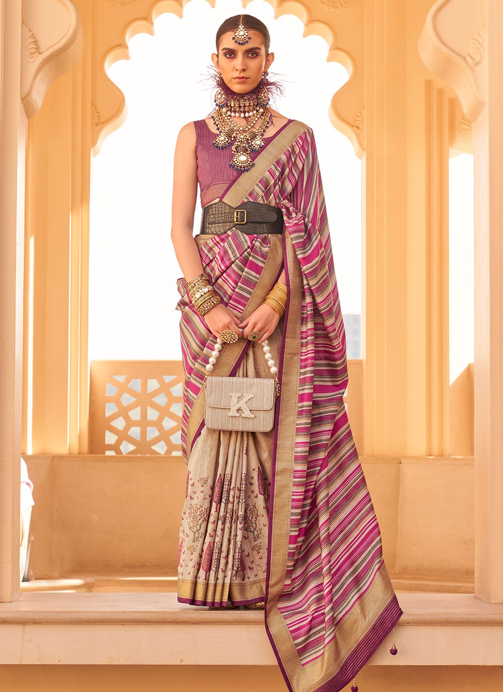 Classic Printed Silk Saree - S6215