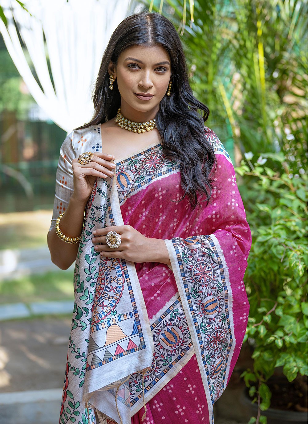 Casual Printed Tussar Silk Saree - S7769