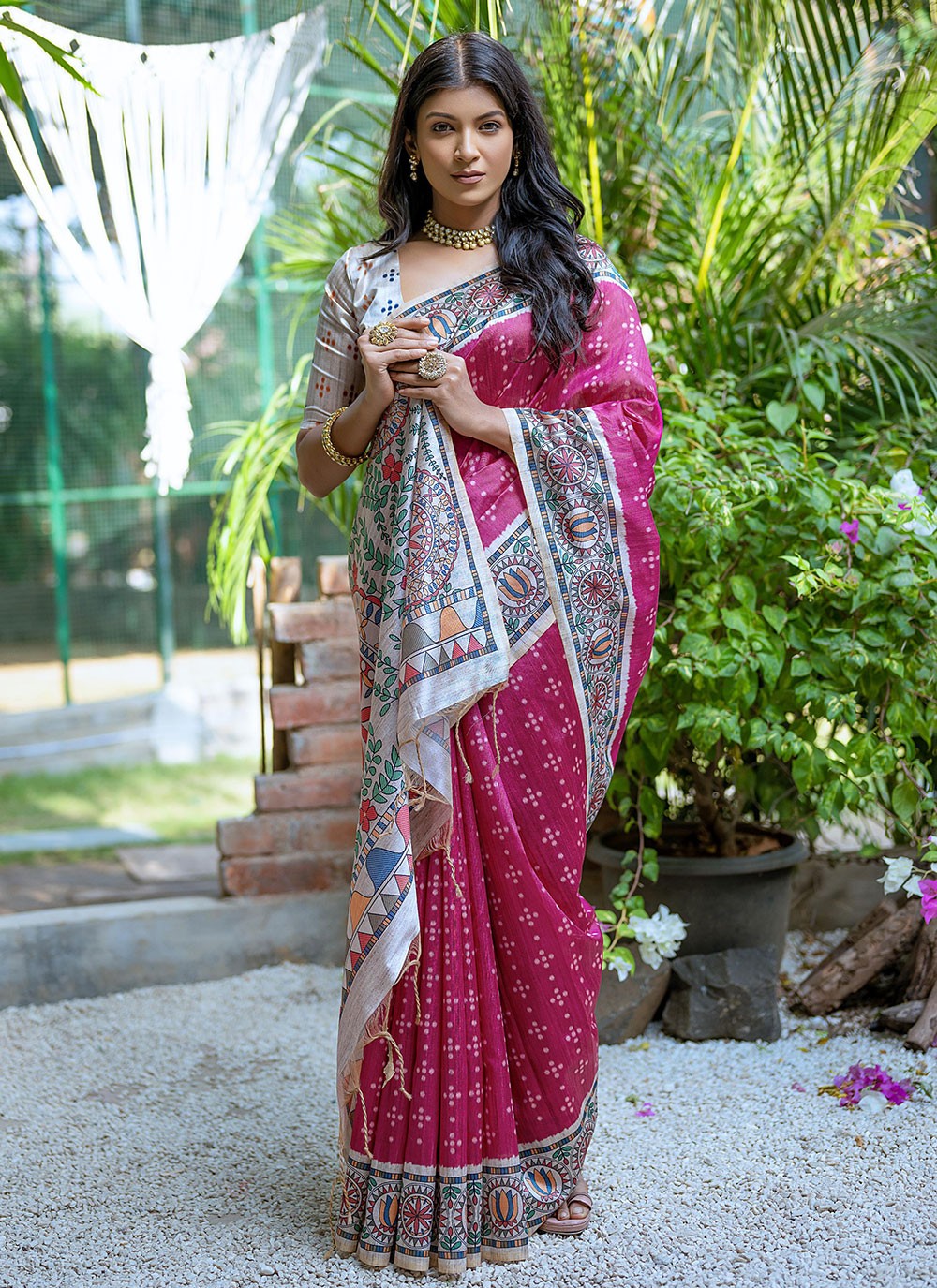 Casual Printed Tussar Silk Saree - S7769