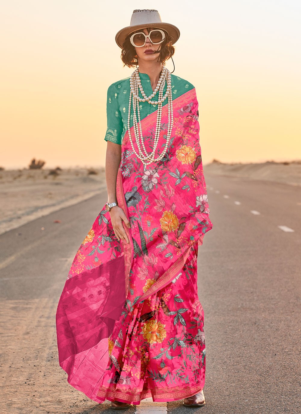 Classic Printed Tussar Silk Saree - S6232
