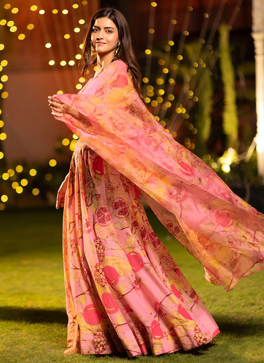 Chinon Ceremonial, Festival, Mehandi & Sangeet, Party Readymade Lehenga Choli L3507