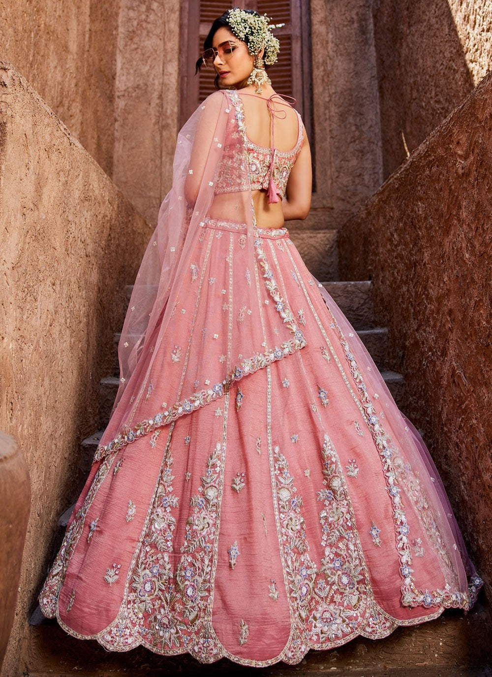 Tissue Engagement, Mehandi & Sangeet, Reception, Wedding A - Line Lehenga L3533