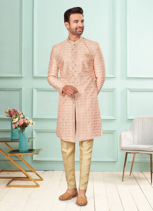 Digital Print Fancy Fabric Pink Indo Western - M7269