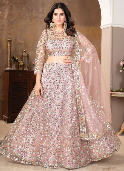 Cord Satin A - Line Lehenga - L2564