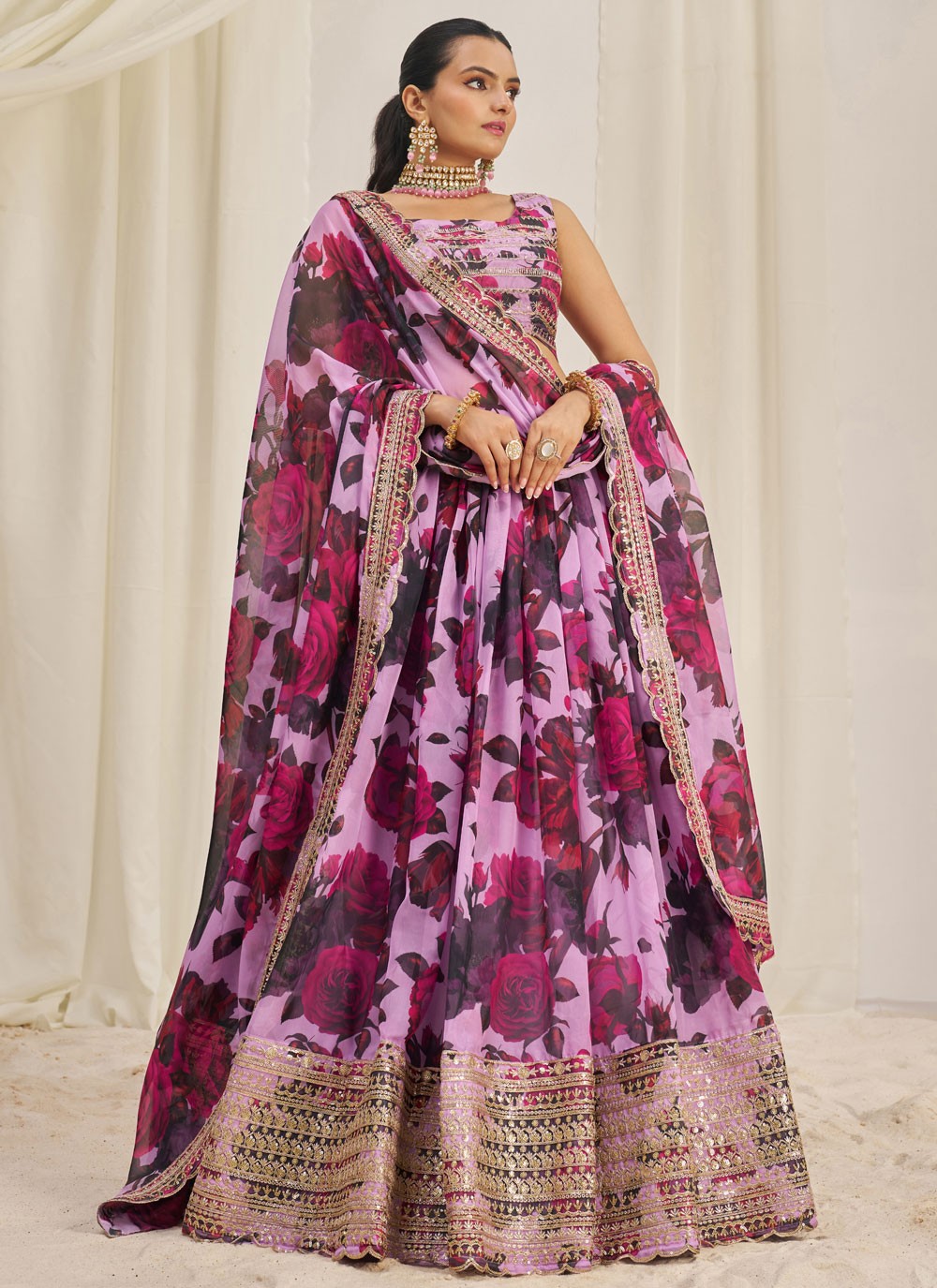 Dori Work Organza A - Line Lehenga - L2373