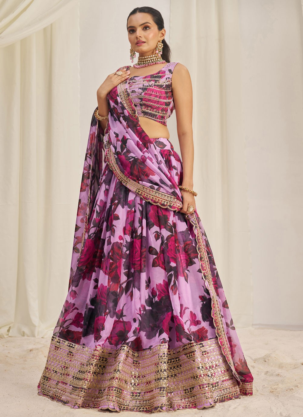 Dori Work Organza A - Line Lehenga - L2373