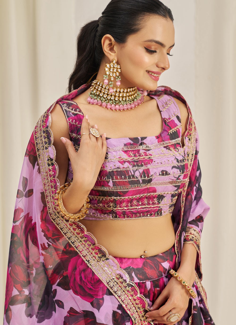 Dori Work Organza A - Line Lehenga - L2373