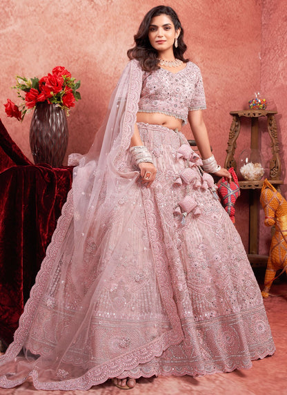 Embroidered Net Readymade Lehenga Choli - L2277