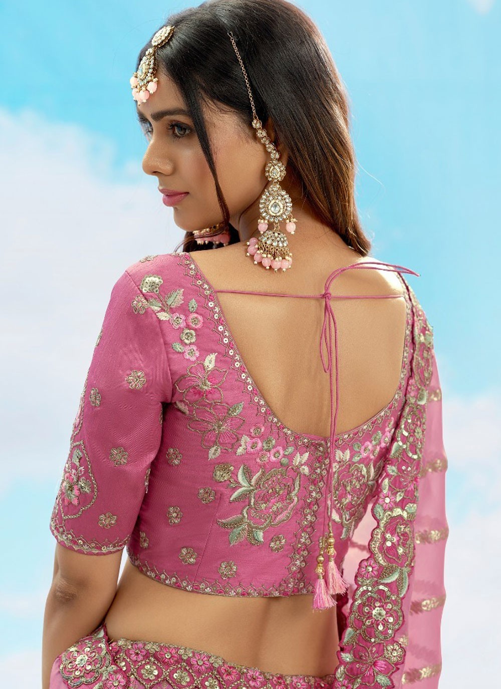 Silk Engagement, Reception, Wedding A - Line Lehenga L3572