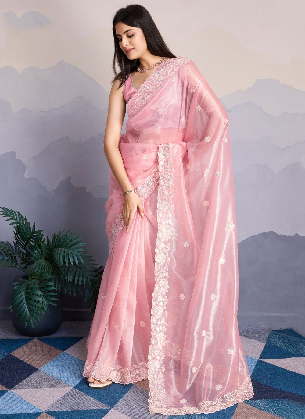 Classic Cut Work Silk Saree - S8137