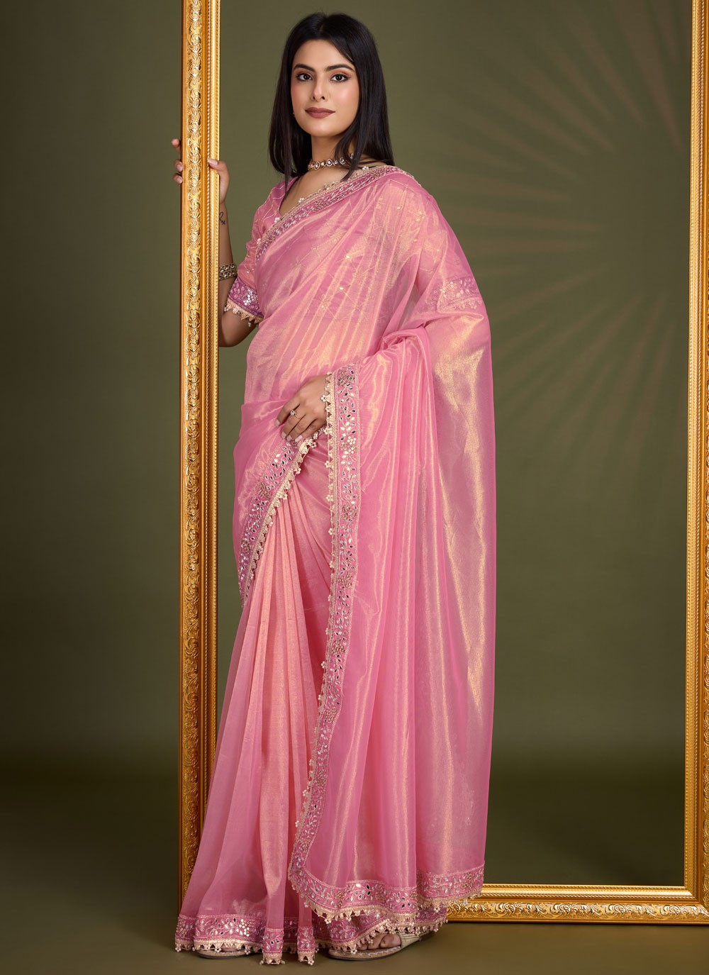 Classic Border Work Silk Saree - S8247