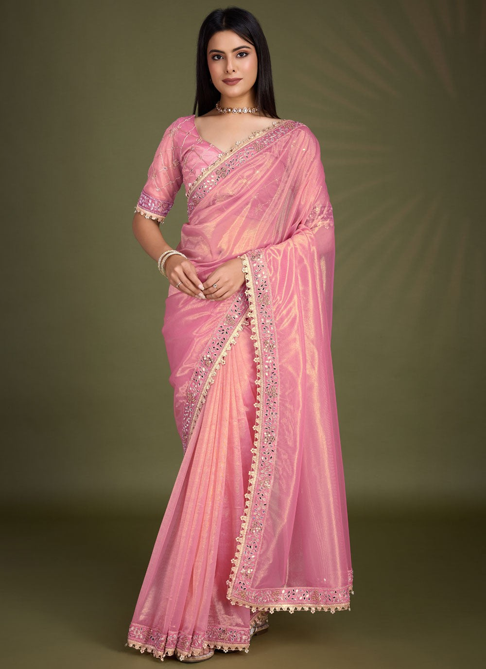 Classic Border Work Silk Saree - S8247
