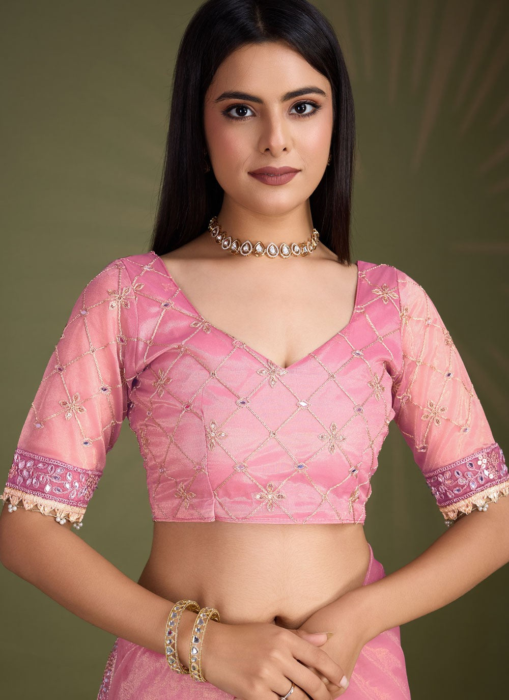 Classic Border Work Silk Saree - S8247