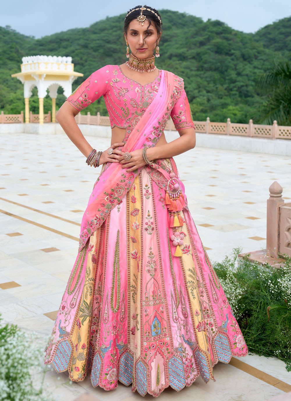 Embroidered Silk A - Line Lehenga - L2813
