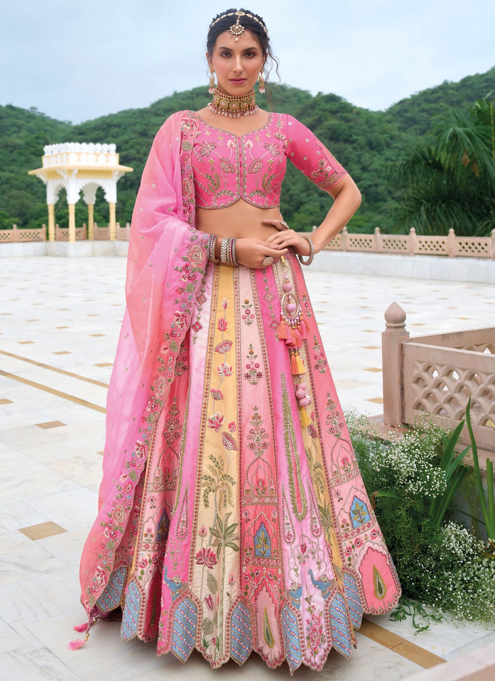 Embroidered Silk A - Line Lehenga - L2813