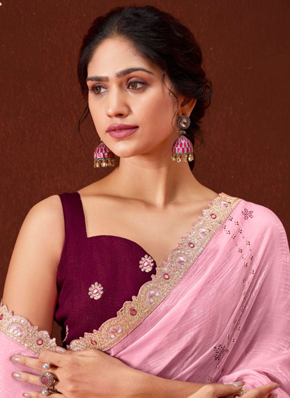 Classic Stones Chinon Saree - S7057