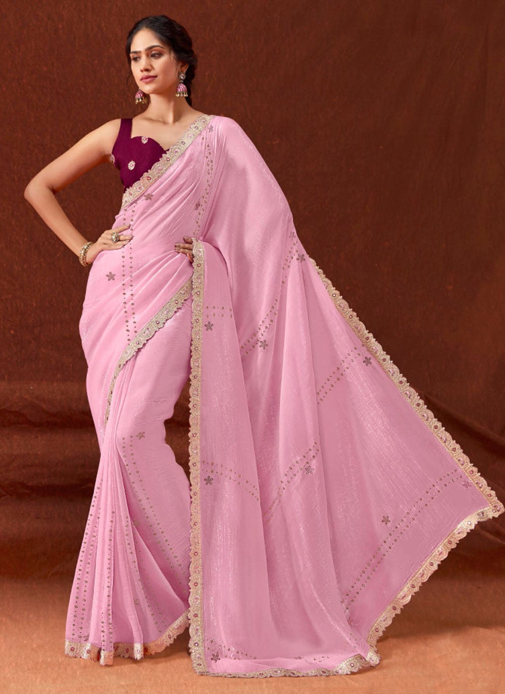 Classic Stones Chinon Saree - S7057