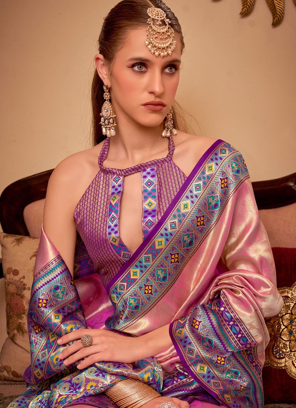 Pink Silk Designer Saree Weaving Zari, Zari S17794