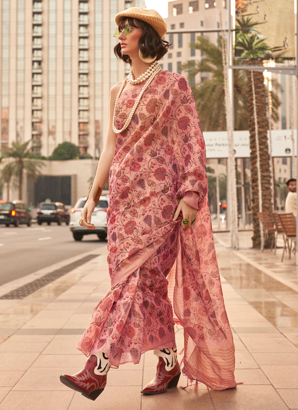 Classic Printed Tissue Saree - S7035