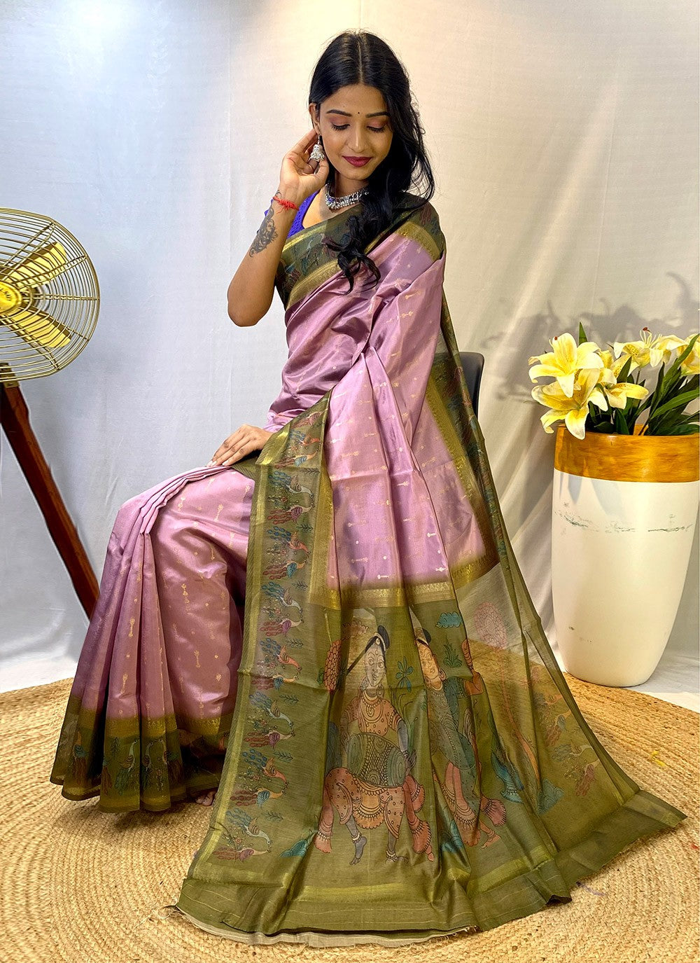 Classic Border Work Chanderi Silk Saree - S8432
