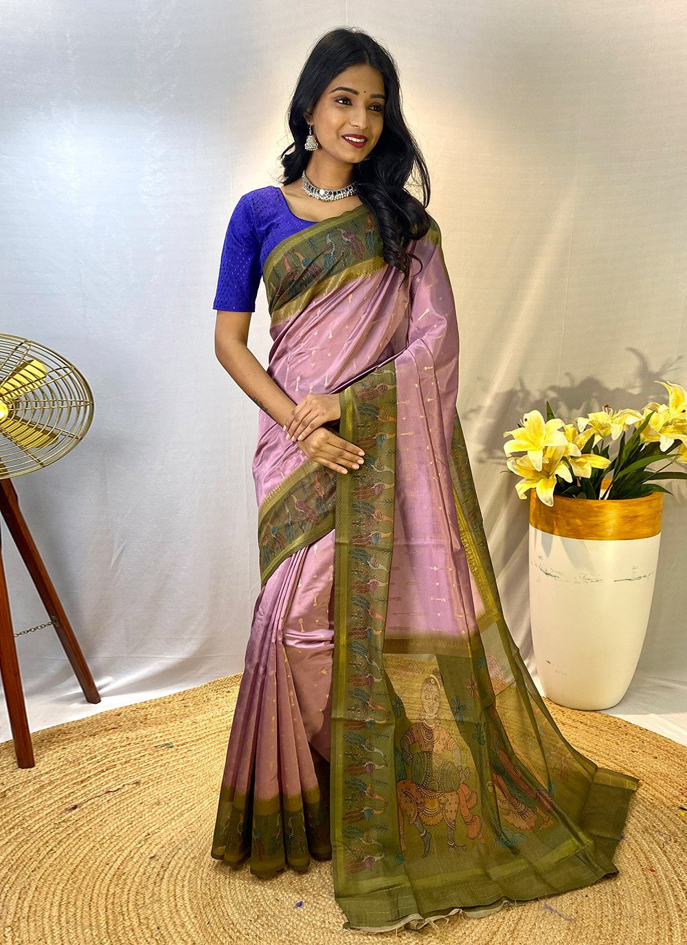 Classic Border Work Chanderi Silk Saree - S8432