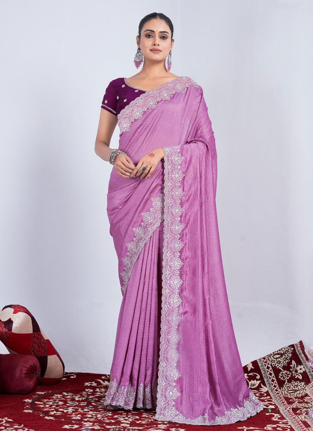 Classic Weaving Zari Rangoli Saree - S5711
