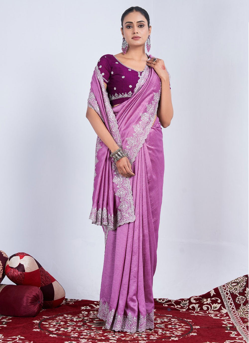 Classic Weaving Zari Rangoli Saree - S5711