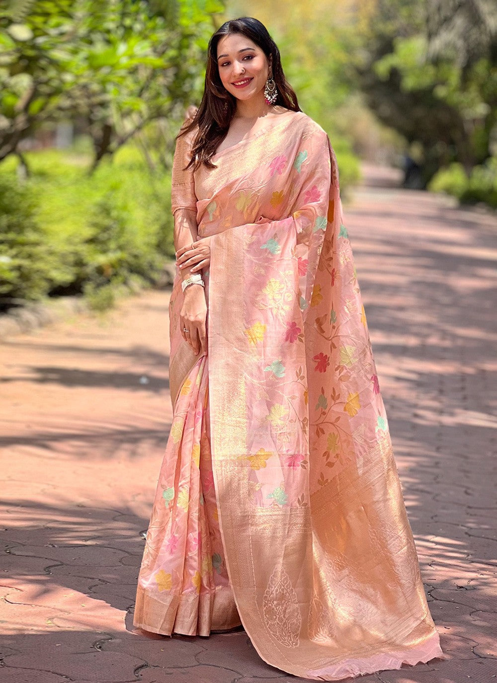 Classic Weaving Zari Organza Saree - S8087