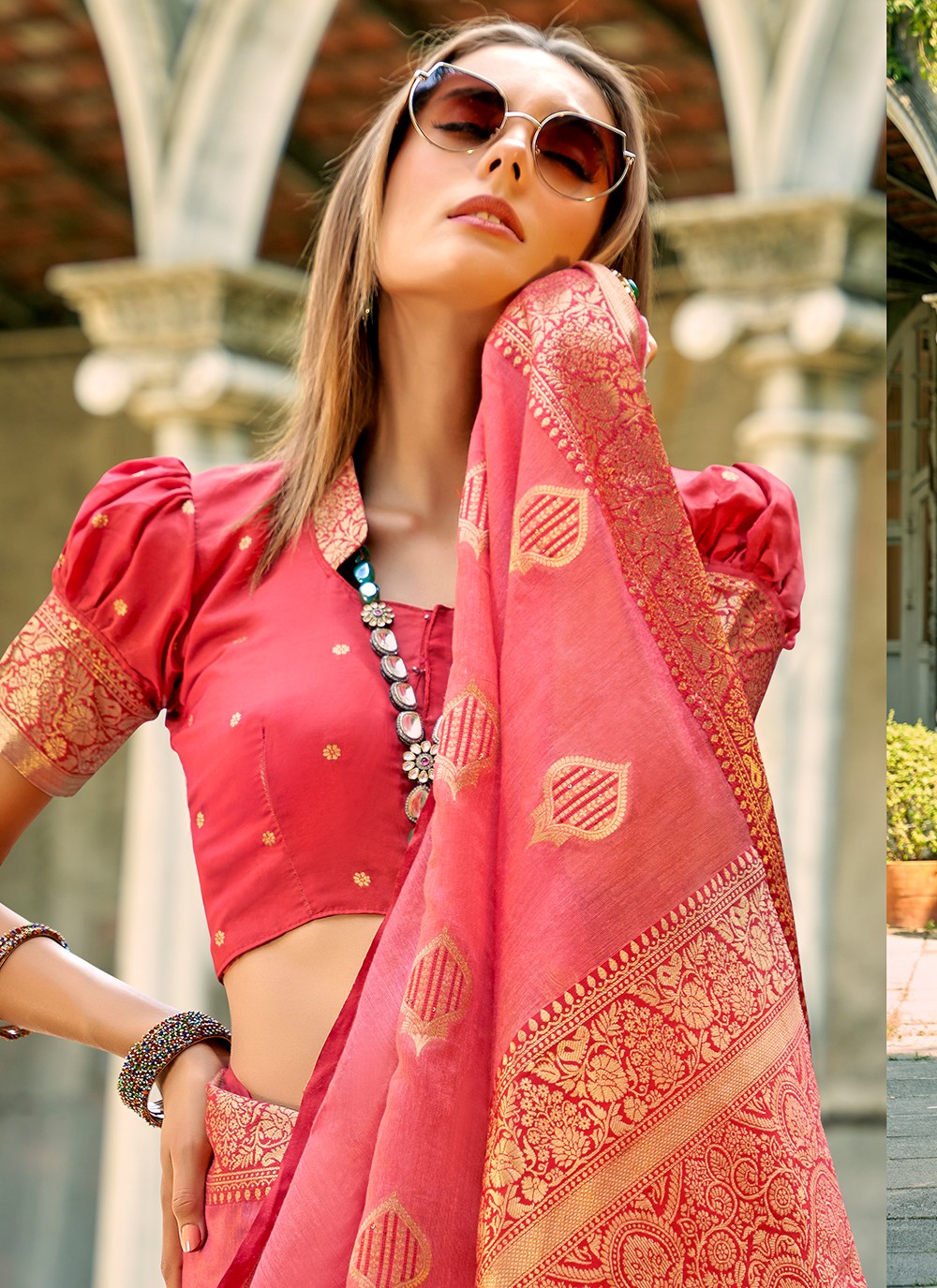 Classic Weaving Zari Tussar Silk Saree - S6021