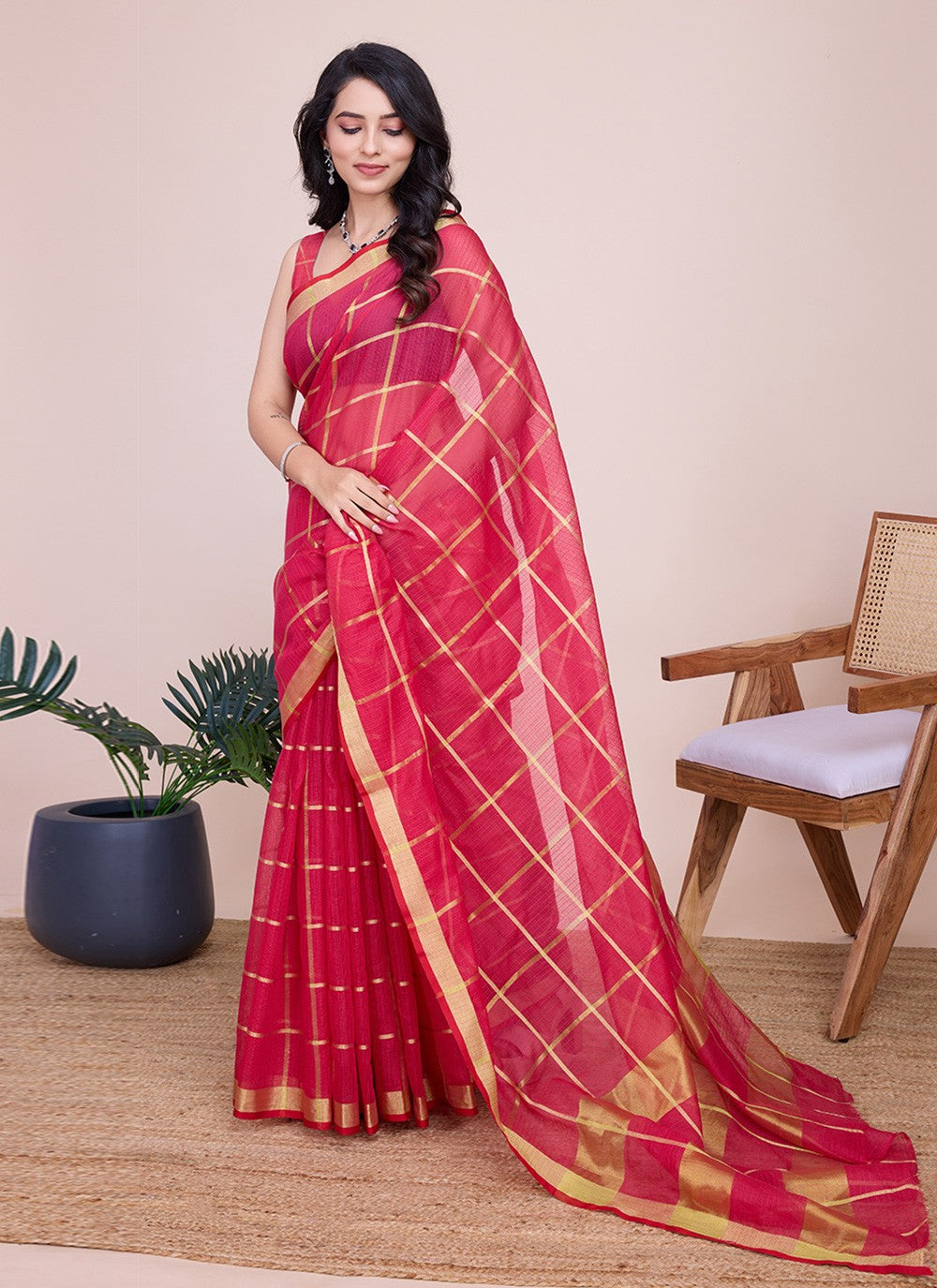 Classic Weaving Zari Kota Doriya Saree - S7921