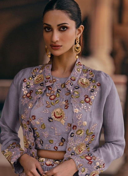 Chinon Mehandi & Sangeet, Reception Readymade Lehenga Choli L3639