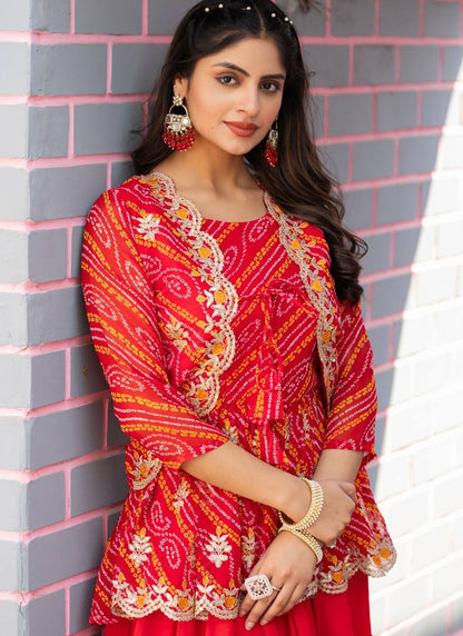 Chinon Festival, Mehandi & Sangeet Readymade Lehenga Choli L3586