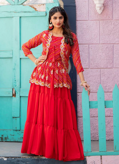 Chinon Festival, Mehandi & Sangeet Readymade Lehenga Choli L3586