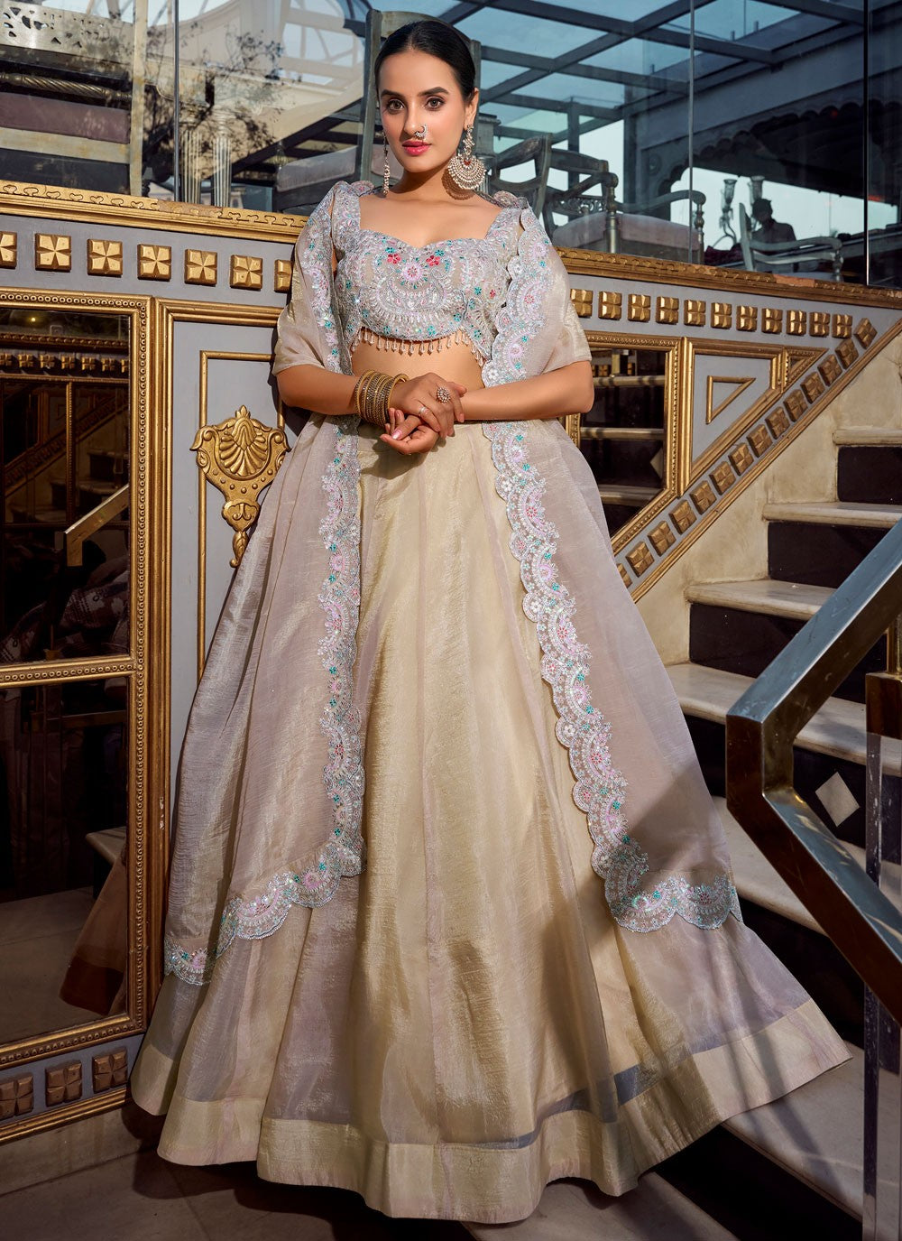 Crush Ceremonial, Festival, Mehandi & Sangeet A - Line Lehenga L3646