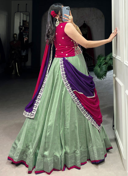 Vichitra Silk Festival, Mehandi & Sangeet A - Line Lehenga L3632