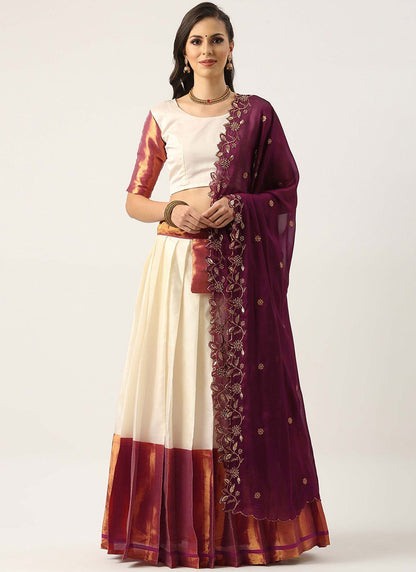 Plain Silk A - Line Lehenga - L2597