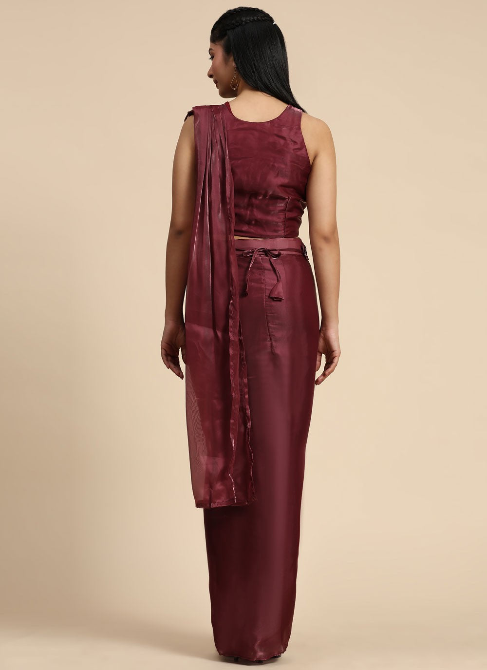 Contemporary Plain Organza Saree - S6698