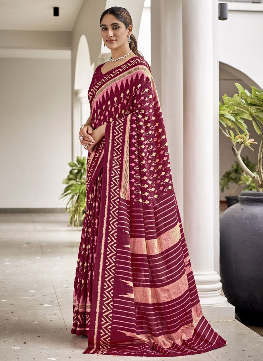 Printed Cotton Saree - S11686