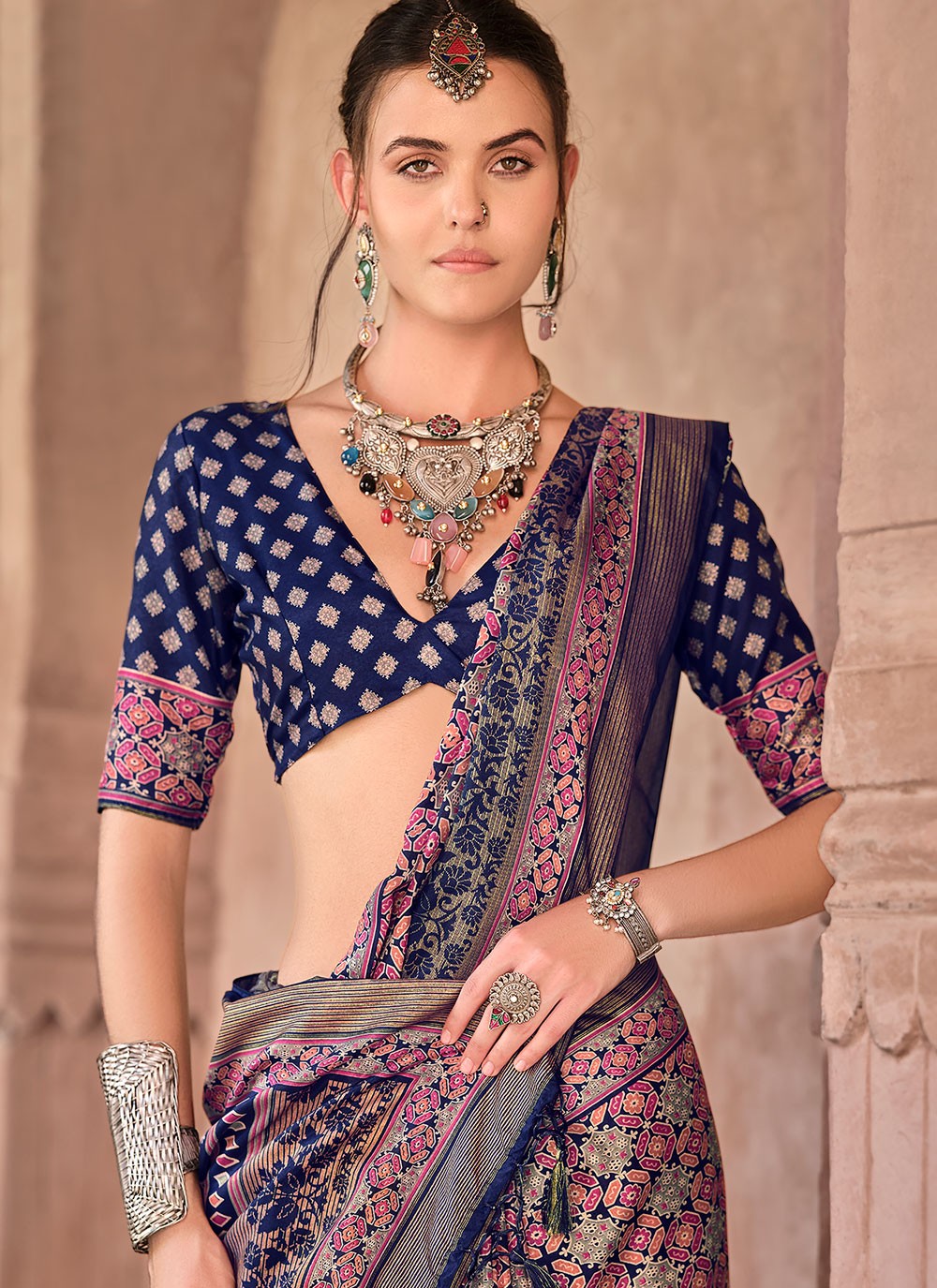 Classic Printed Silk Saree - S8623