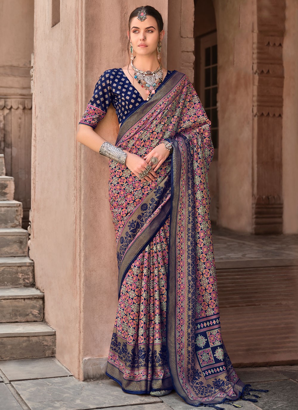 Classic Printed Silk Saree - S8623