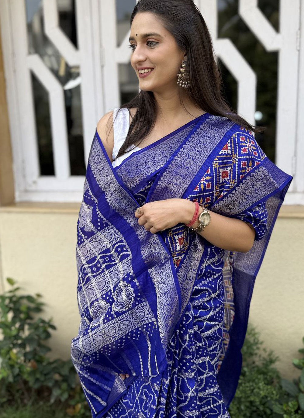 Printed, Weaving Zari Cotton Silk Saree - S11784